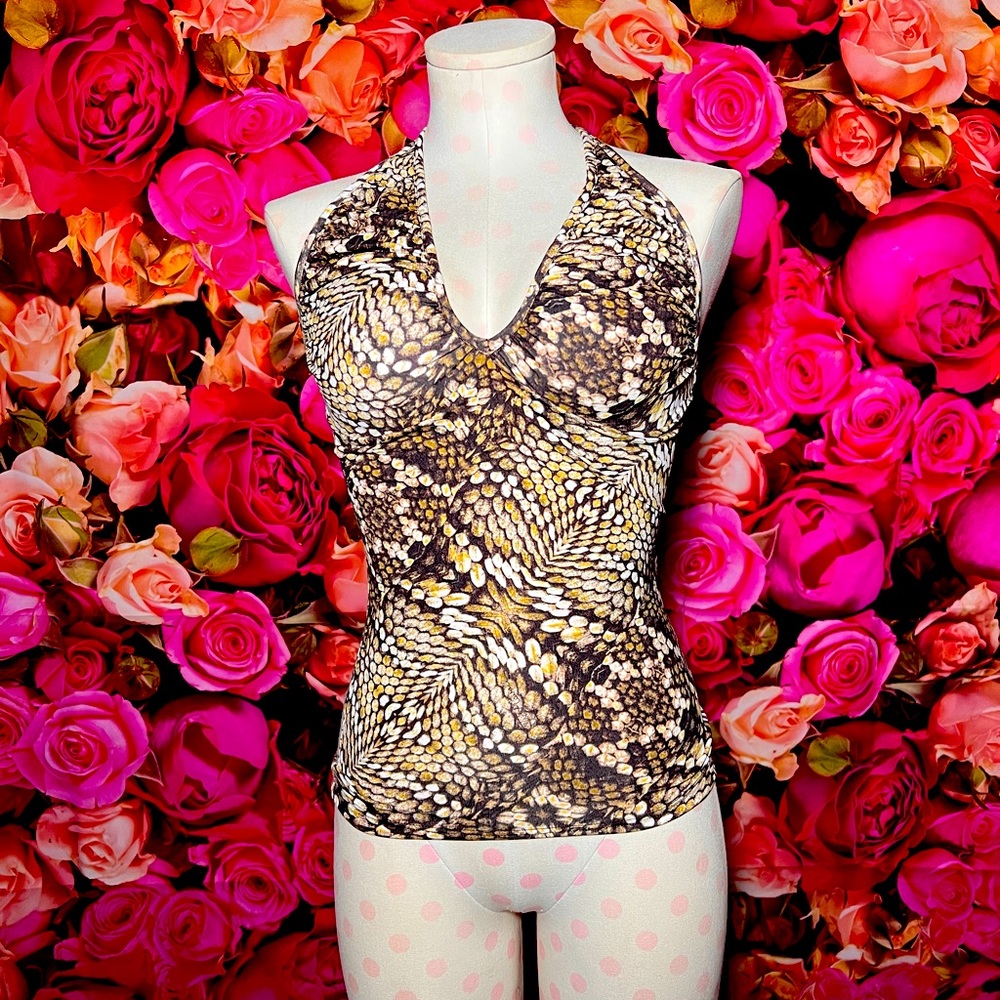 Just Cavalli halter v-neck top